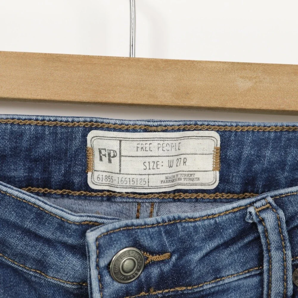 Free People High Low Raw Hem Skinny Jeans size 27